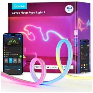 LUCES GOVEE 5M STRIP WHITE SUPPORT MATTER HOMEKIT,GOOGLE,ALEXA,SMARTHINGS H61D5101 NUEVO