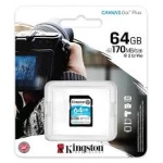MEMORIA MICRO SD 64GB KINGSTON SDXC CANVAS GO PLUS 170R C10 SDG364GB