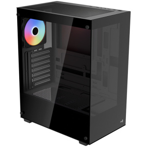 CASE GAMING AEROCOOL PIVOT-G-BK-V2 MEDIA TORRE PANEL DE VIDRIO TEMPLADO EN EL LATERAL Y EL FRENTE 1 VENTILADOR RGB NEGRO ACCM-ES08113.11