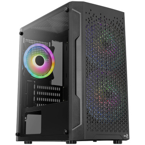 CASE GAMING AEROCOOL TRINITY MINI-G-BK-V3 MINI TORRE ATX PANEL LATERAL DE VIDRIO TEMPLADO 1 VENTILADOR 120MM NEGRO ACCS-PV32013.11