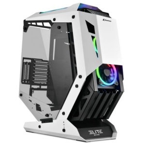 CASE SHARKOON ELITE SHARK CA700 BKWH TORRE PREMIUM PANEL LATERAL DE VIDRIO TEMPLADO 5 VENTILADORES RGB NEGRO Y BLANCO 4044951032112