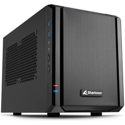 CASE SHARKOON QB ONE MINI ITX 1 VENTILADOR 120MM 2 PUERTOS USB 3.0 Y 2 PUERTOS USB 2.0 NEGRO 4044951016433