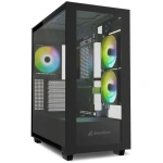 CASE SHARKOON REBEL C60 RGB MEDIA TORRE ATX FRENTE Y PANEL LATERAL DE VIDRIO TEMPLADO 4 VENTILADORES RGB LED NEGRO 4044951040032