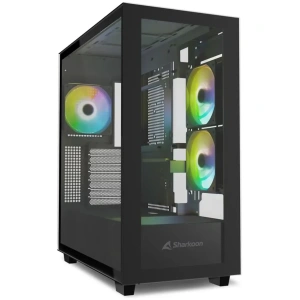 CASE SHARKOON REBEL C60 RGB MEDIA TORRE ATX FRENTE Y PANEL LATERAL DE VIDRIO TEMPLADO 4 VENTILADORES RGB LED NEGRO 4044951040032