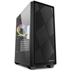 CASE SHARKOON VS8 RGB MEDIA TORRE ATX PANEL LATERAL DE VIDRIO TEMPLADO 3 VENTILADORES FRONTAL Y 1 VENTILADOR POSTERIOR RGB NEGRO 4044951039081