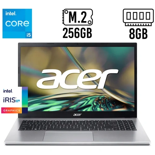 LAPTOP ACER ASPIRE 3 A315-59-53ER 15.6 I5-1235U 8GB 256GB SSD WIN 11 HOME INGLES PLATIADO A3155653ER