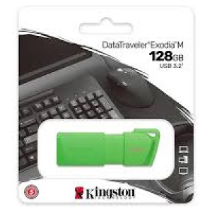 MEMORIA USB 128GB 3.2 KINGSTON DT EXODIA M NEON VERDE KC-U2L128-7LG